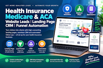 health insurance medicare aca website leads landing page CRM funnel automation