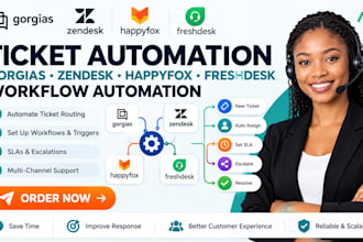setup ticket automation gorgias zendesk happyfox freshdesk workflow automation