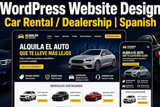 design spanish car rental website, car dealership wordpress automotive website