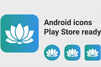 design modern android app icon and adaptive icon layers