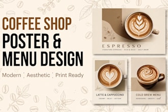 design modern coffee shop poster, cafe menu and restaurant flyer