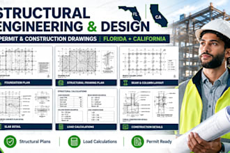structural engineering design and drawings for permits in florida california