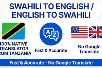 translte swahili to english and to swahili professionally