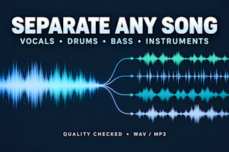 professionally separate vocals drums bass and instruments from any song