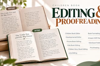 proofreading children book editor children story book book formatting amazon kdp