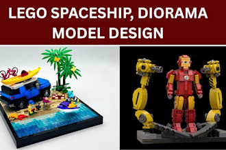 create custom lego dioramas, fantasy scenes and sci fi spaceship moc models