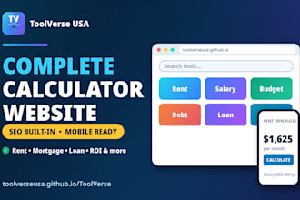 build a complete calculator website like toolverse USA