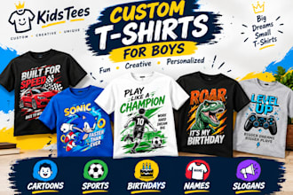 create a customized t shirt for young boys