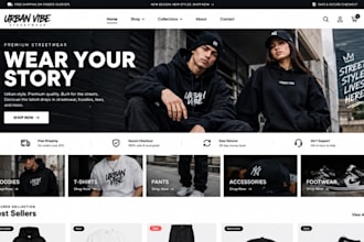 design shopify streetwear store urban clothing shopify website fashion website