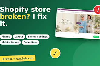 fix shopify store issues and theme or navigation problems