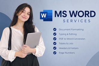 do ms word document formatting, typing and editing