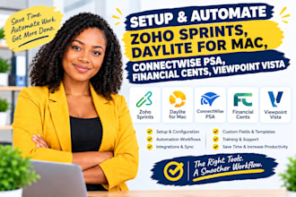 zoho sprints, daylite for mac, connectwise psa, financial cents, viewpoint vista