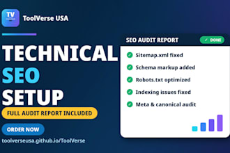 do complete technical SEO setup for your website