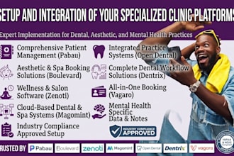 setup pabau boulevard zenoti magomint open dental dentrix vagaro mental health