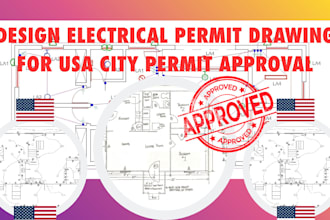 design electrical permit drawing for USA city permit approval