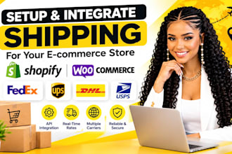 setup shopify and woocommerce shipping, fedex, ups, dhl, usps carrier accounts
