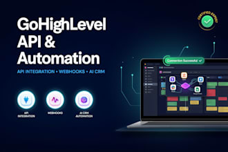gohighlevel api integration, custom api connection webhook and ai CRM automation