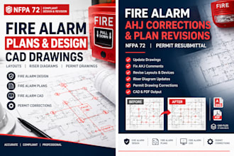 revise fire alarm plans for nfpa 72 permit corrections