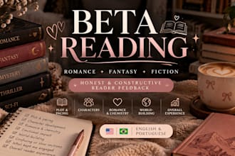 beta read your romance or fantasy manuscript