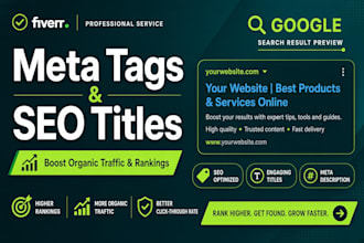 create optimized meta tags and titles for better search rankings