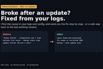 fix your home assistant after a broken update