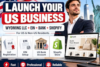 launch your US business with wyoming llc ein bank account and shopify store