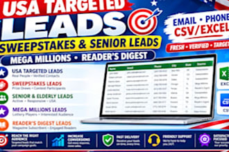give hot usa elderly leads, first hit leads, sweeps leads and mega million leads