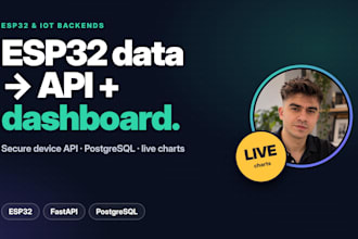 build an esp32 iot backend API and dashboard for sensor data