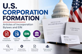 help form a US corporation, file articles of incorporation, bylaws, ein