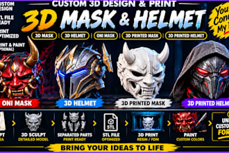 design custom 3d mask 3d helmet oni mask wearable 3d cosplay mask for printing