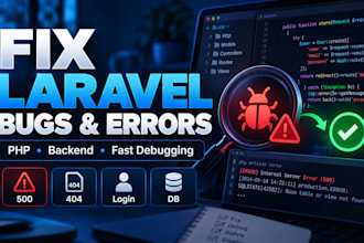 fix PHP laravel bugs, errors and backend issues