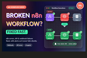 fix your broken n8n workflow, API errors and webhook failures