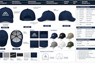 create cap tech packs for manufacturing