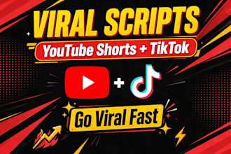 write viral youtube shorts and  tiktok scripts with hashtag