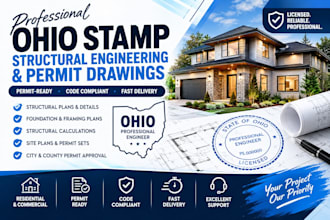 provide ohio stamp, structural engineering and permit drawings