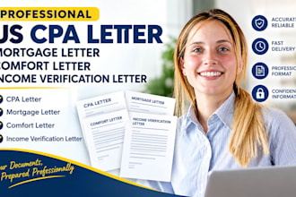sign US CPA letter, mortgage letter, comfort letter, income verification