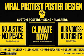 design viral protest poster and instagram reels cover