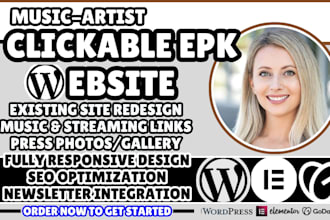 design a clickable epk, electronic press kit, music epk, artist epk