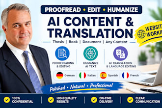 proofread edith humanize ai text ai translation in german italian spanish french