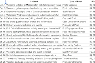 create a professional content calander