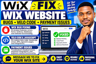 fix wix website bugs velo code and payment issues