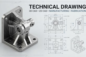create technical drawings for manufacturing, fabrication, assembly and patents