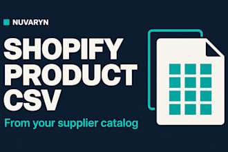 prepare a shopify product CSV from your supplier catalog