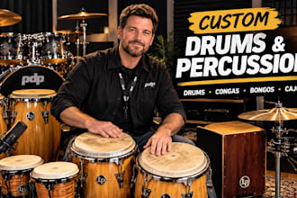 add record custom drums, percussion, congas,  bongos to your song