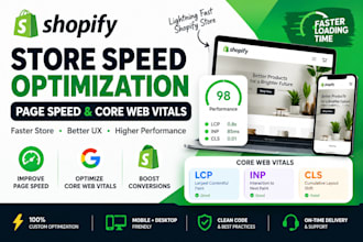 optimize shopify store speed, pagespeed and core web vitals