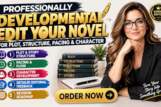 professionally developmental edit your novel for plot structure pacing character