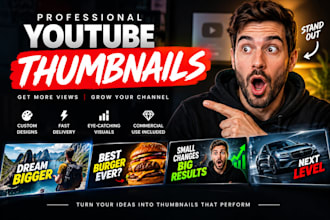design eye catching youtube thumbnails within 1 hour