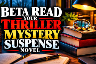 beta read your thriller mystery suspense novel, thriller beta reader, manuscript