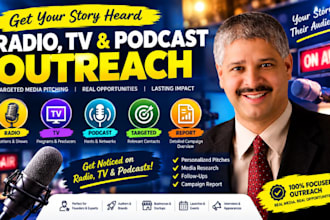 do journalist media outreach, radio stations, TV, podcasts and news PR media SEO