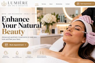 design wix med spa website dermatology clinic botox  aesthetic treatment website